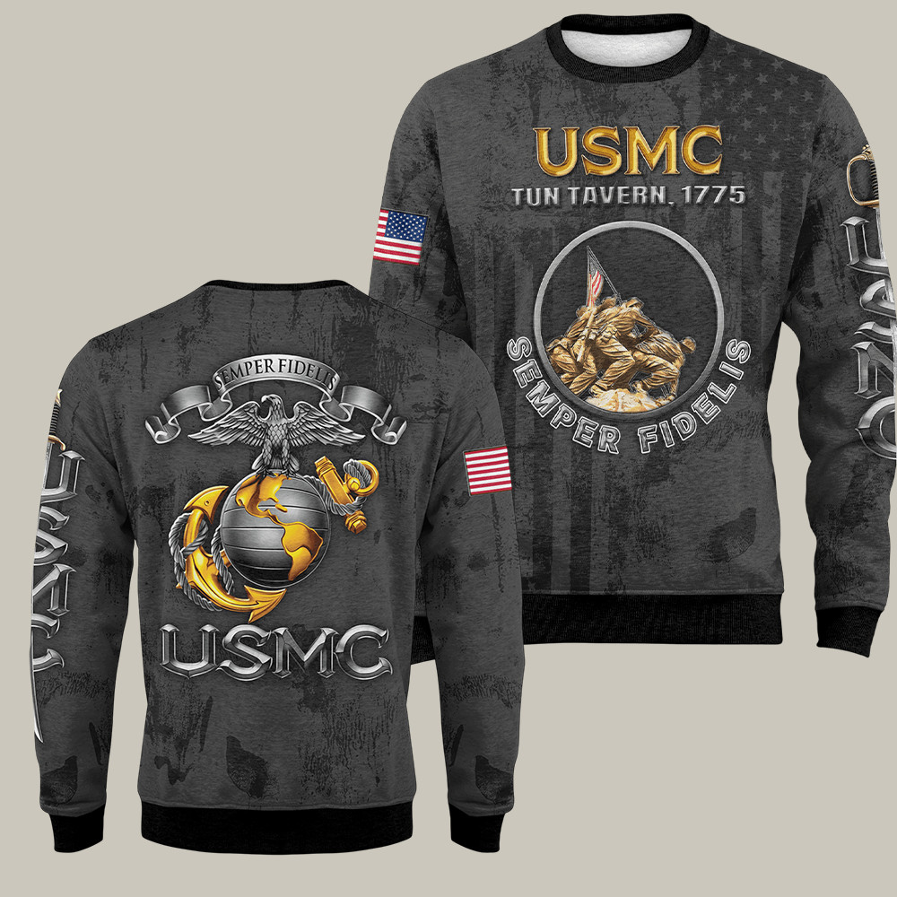 USMC 250th Anniversary Sweatshirt Tun Tavern 1775 Semper Fidelis Veteran Gifts