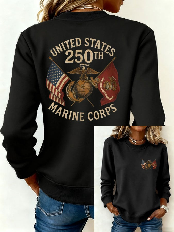 USMC 250Th Anniversary Sweatshirt USMC Clothing Best Gifts For Marines Veterans