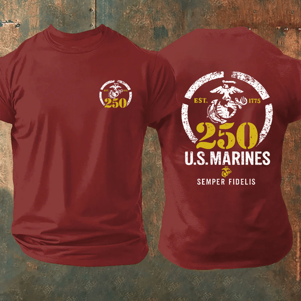 USMC 250Th Anniversary T-Shirt Semper Fidelis Marine Clothing Us Marine Corps Gifts