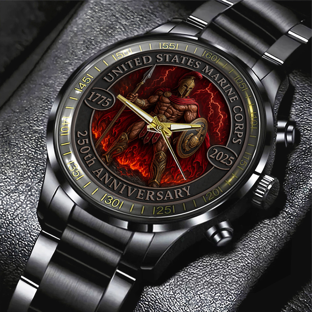 USMC 250Th Anniversary Watch Warrior Pattern Marines Watch USMC Birthday Gifts