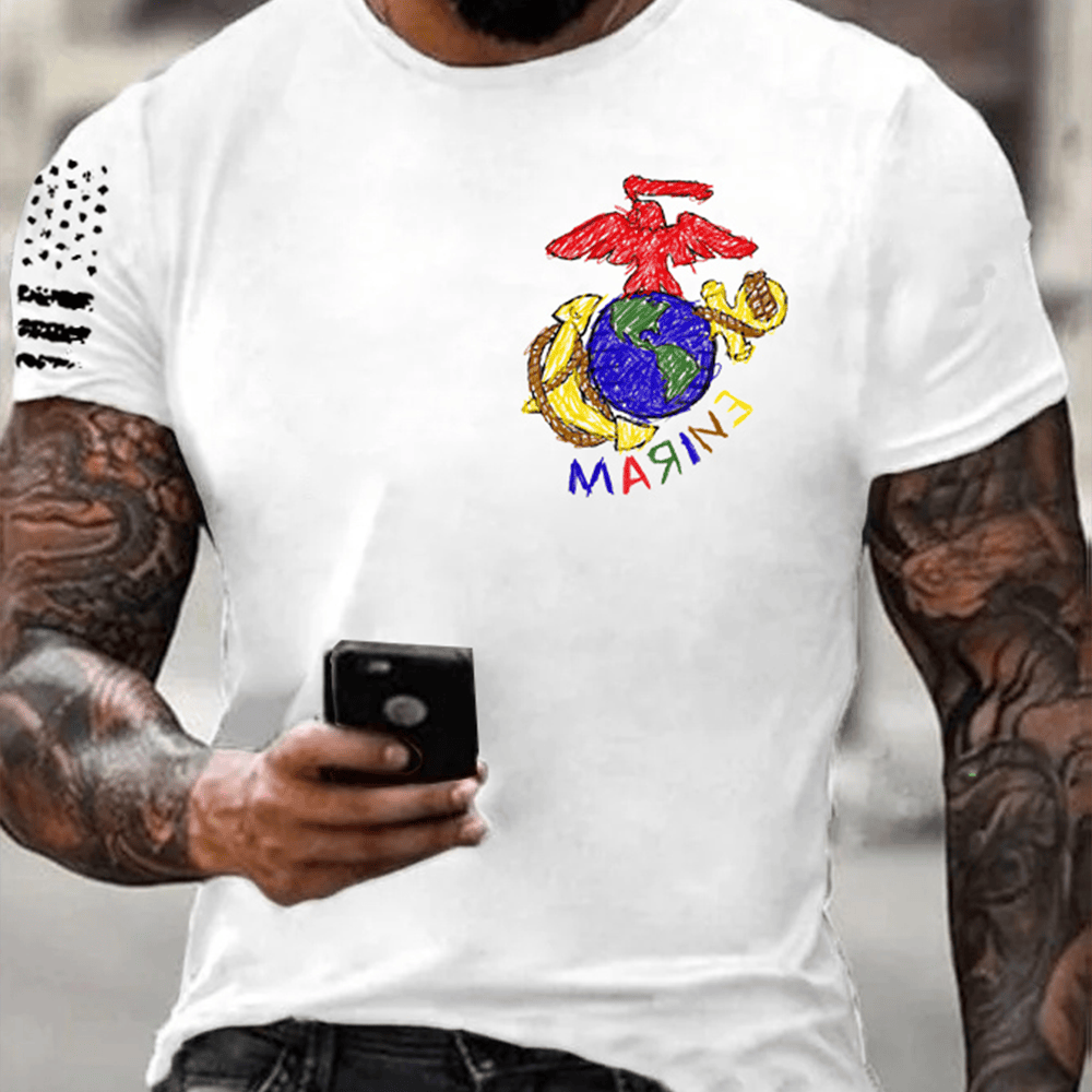 USMC 250Th Anniversary White T-Shirt Crayon Eater Usmc Merch Marine Corp Birthday Gifts