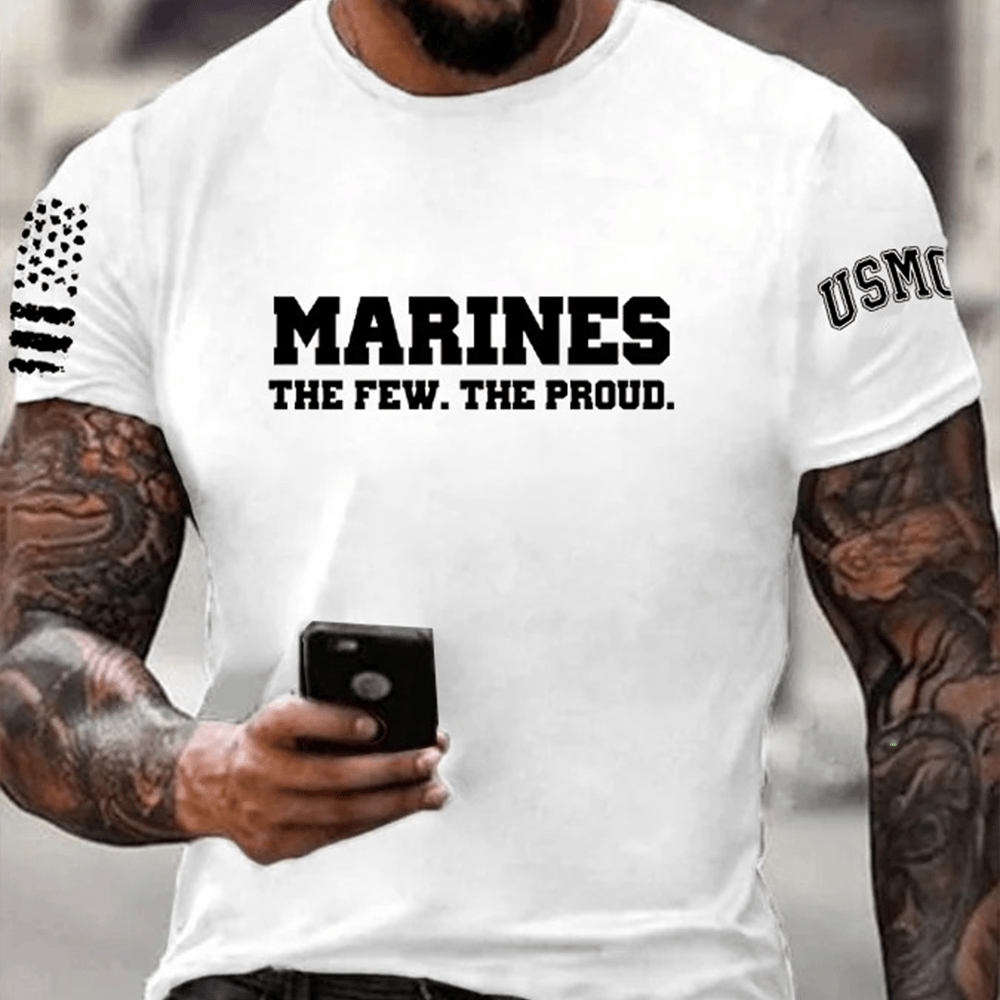 USMC 250th Anniversary White T-Shirt Marines The Few The Proud Usmc Apparel Usmc Birthday Gifts