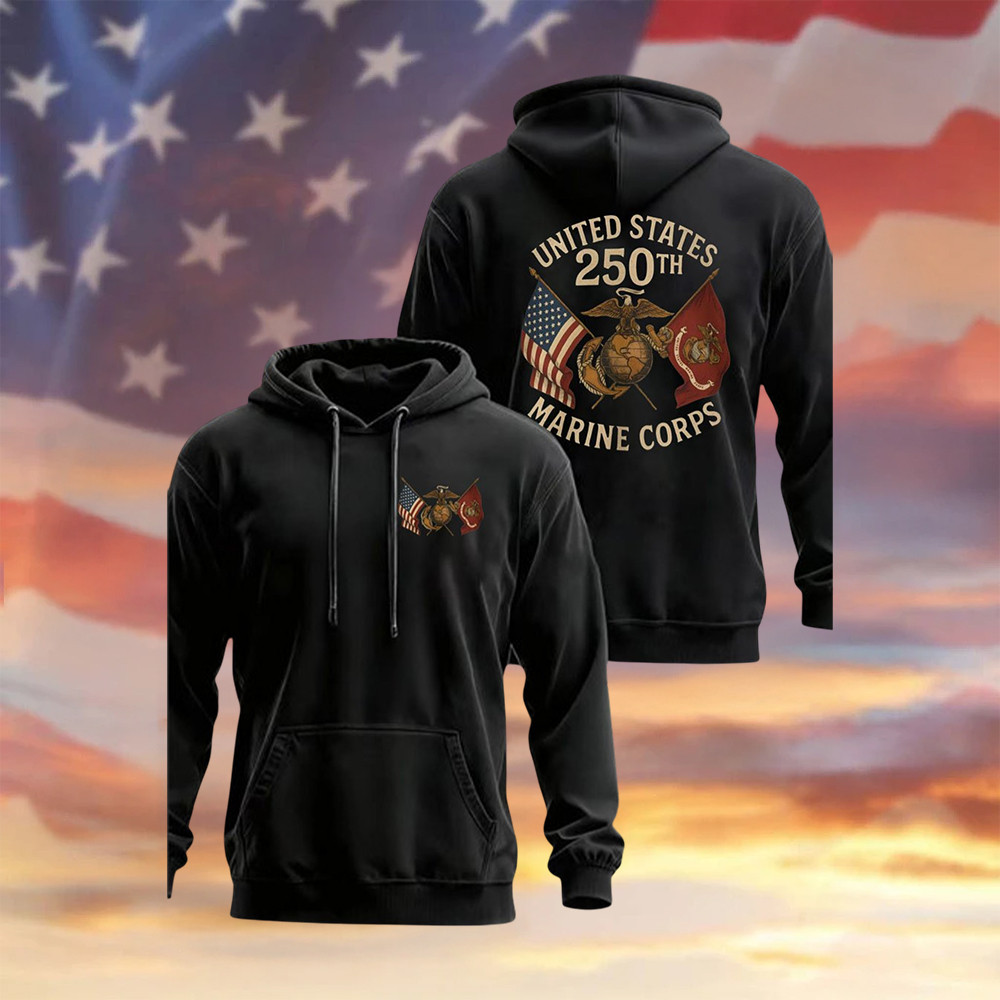 USMC 250Th Anniverssary 1776 2026 Hoodie American 250 Years Birthday Clothing Line