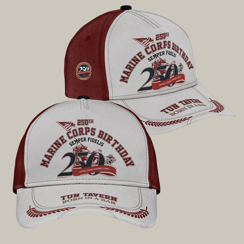 USMC 250Th Birthday Hat Tun Tavern Born In A Bar Baseball Cap Veteran Gifts For Him