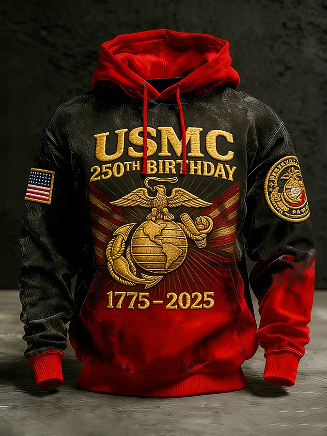 USMC 250Th Birthday Hoodie 1775 2025 USMC Memorial Hoodie Gifts For Marine Veterans