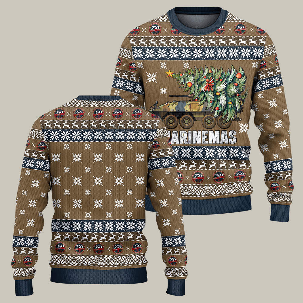 USMC 250th Birthday Ugly Christmas Sweater Marinemas Christmas Gifts For Veterans