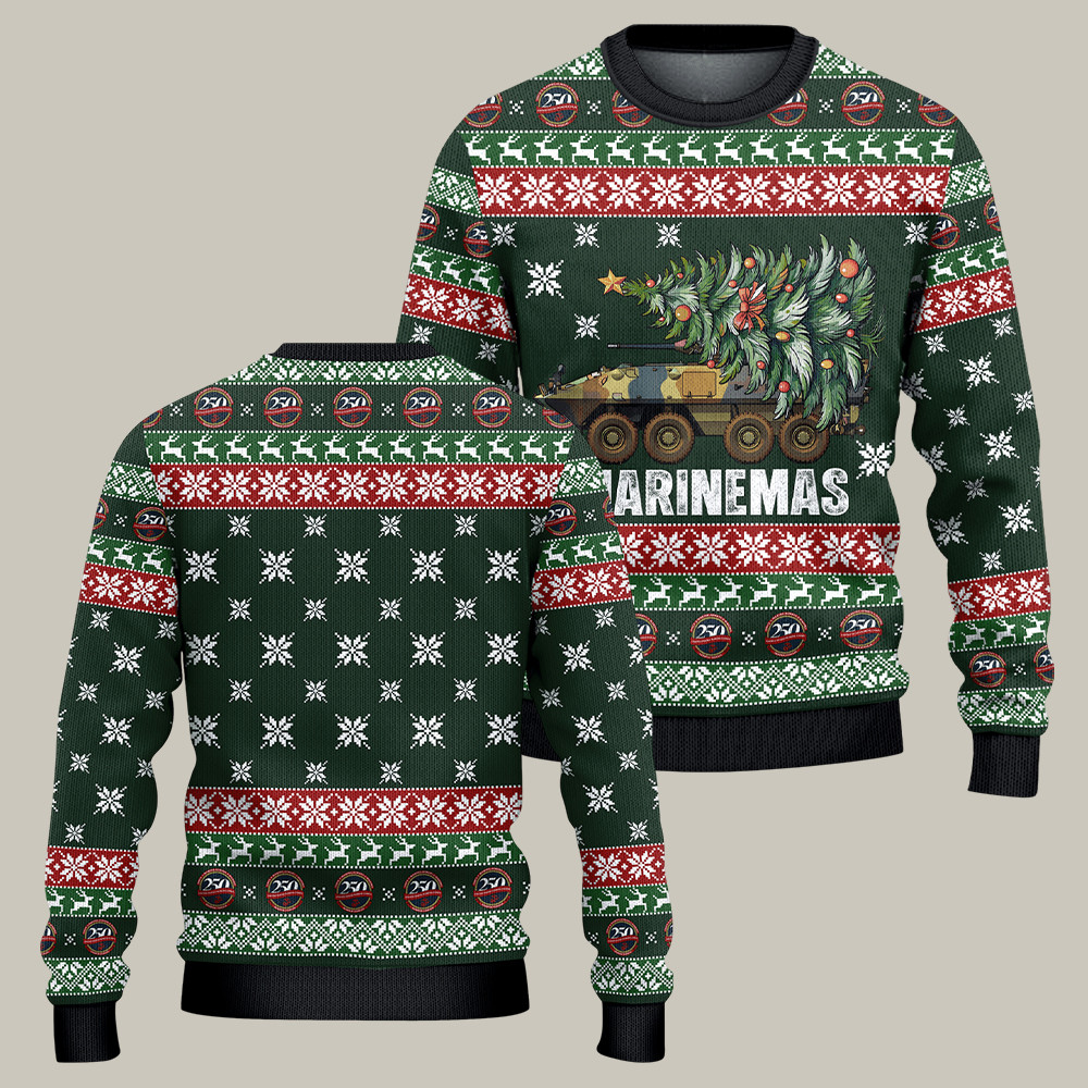 USMC 250th Birthday Ugly Christmas Sweater USA Military Pride Xmas Gifts For Him