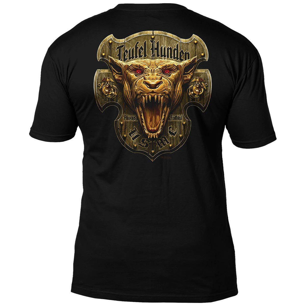USMC Always Faithful Devil Dog Black Shirt Patriotic Tees Gifts For Marines