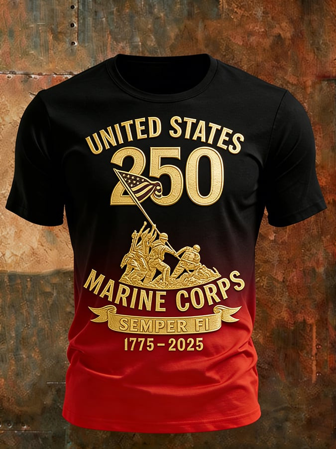 USMC America 250 Years Strong T-Shirt USA 250Th Anniversary 1775 2025 Merch Marines Gifts USMC America 250 Years Strong T-Shirt USA 250Th Anniversary 1775 2025 Merch Marines Gifts