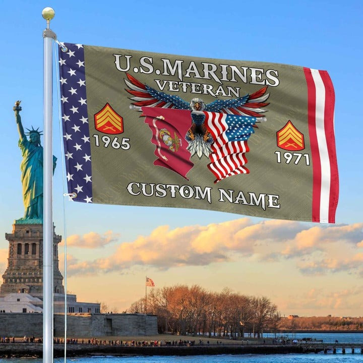 USMC Custom Grommet Flag Gifts for Proud Marine Veterans Armed Forces Day Veterans Day