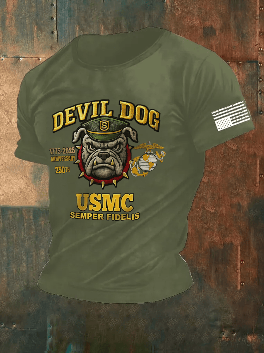 USMC Devil Dog 250th Anniversary Retro Shirt Marine Corps Proud Shirt Dad Gifts