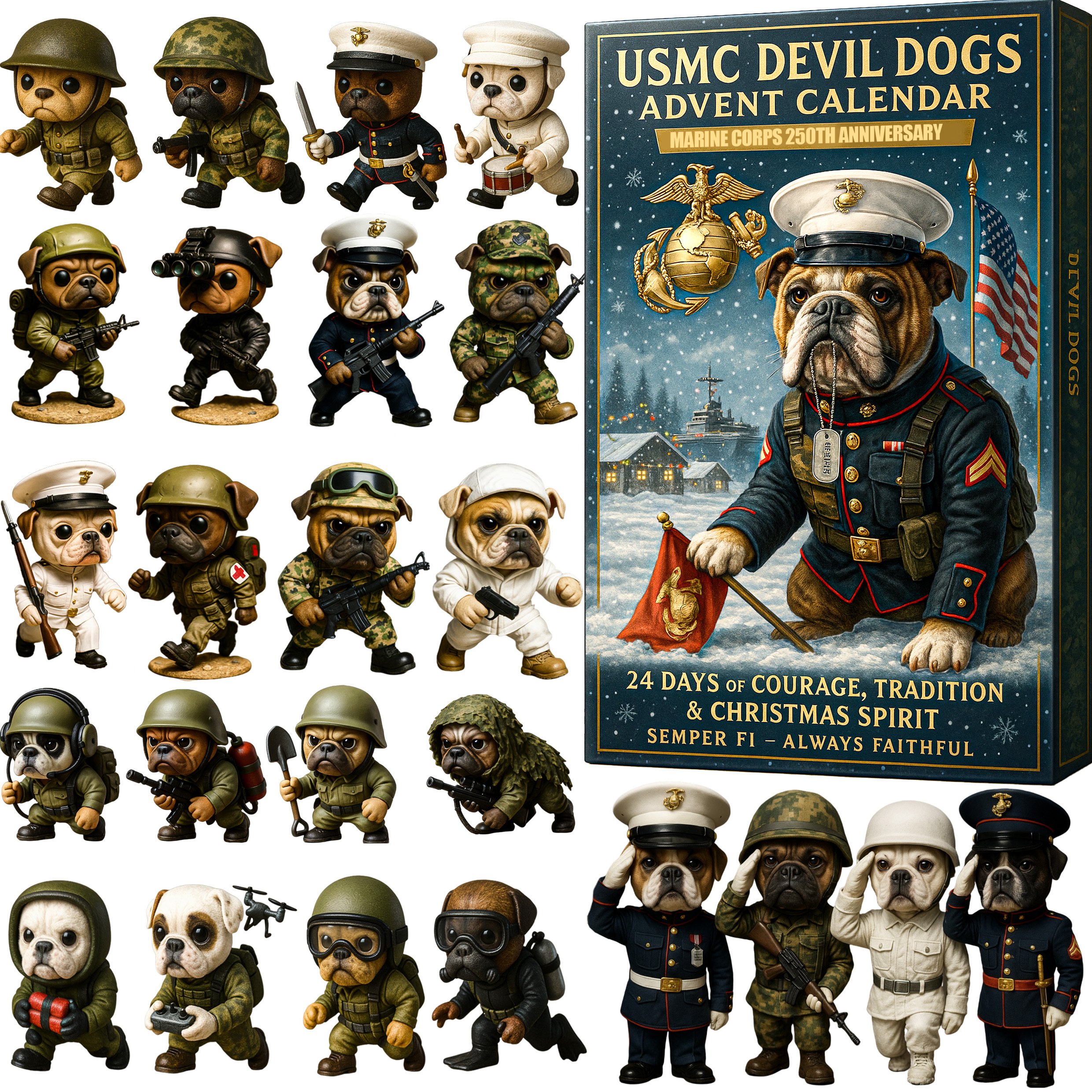 Usmc Devil Dogs 250th Anniversary Advent Calendar 2025 Xmas Calendar Countdown Usmc Gifts