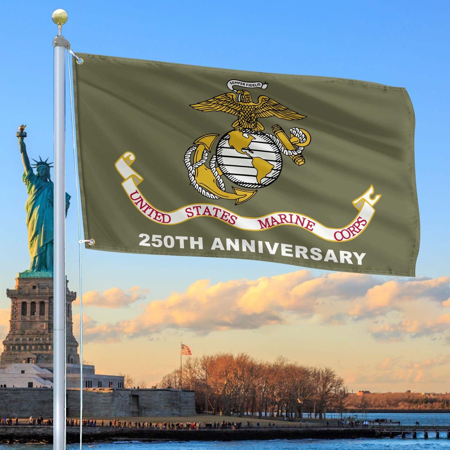 USMC Flag 250th Anniversary Marine Corps Flag Patriotic Gift For Father
