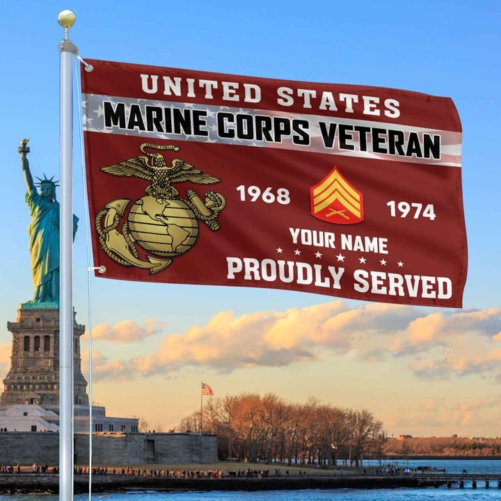 USMC Grommet Flag Custom Gift for Marine Veteran Dad Veterans Day