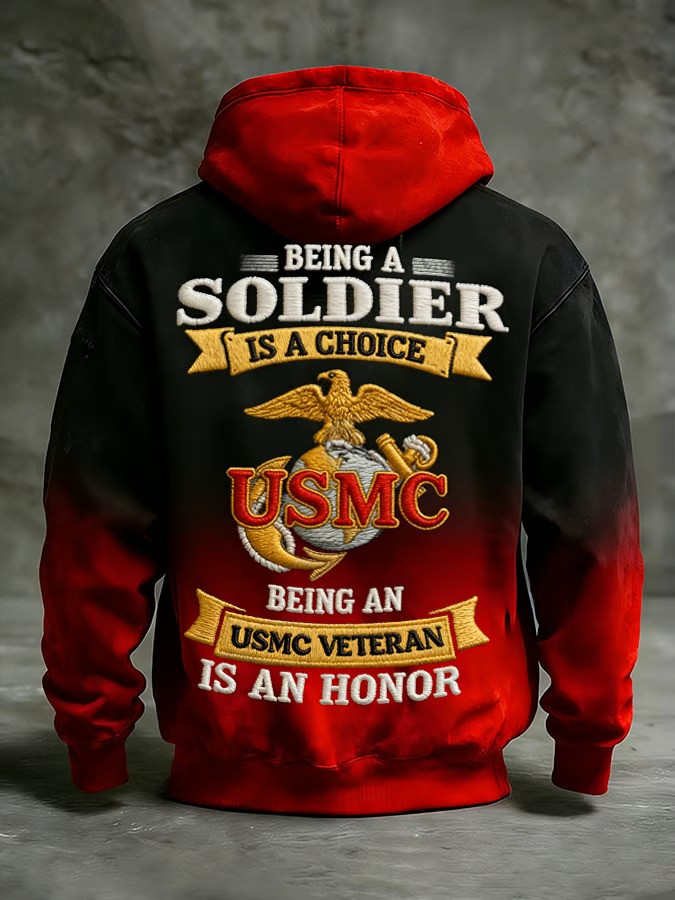 USMC Merch Being A Soldier Is A Choice Hoodie Marine Veterans Apparel Gifts For Men