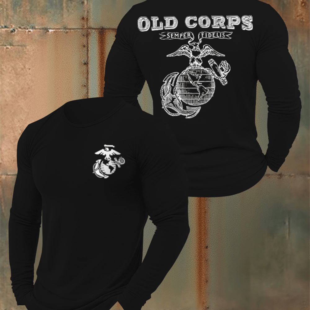 USMC Old Corps Semper Fidelis Long Sleeve Shirt Usmc Merch Usmc Gift Ideas