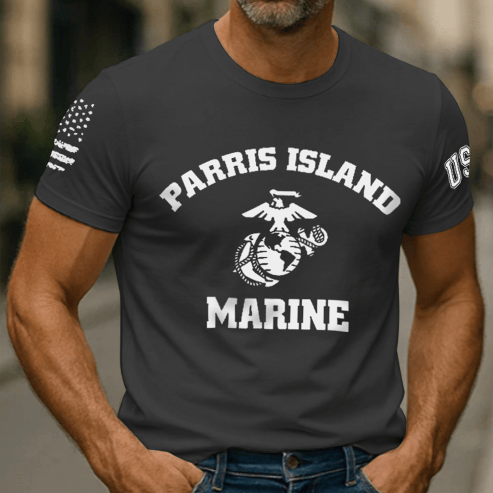USMC Parris Island Marine 4th Of July T-Shirt Patriotic Clothing Usmc Gifts