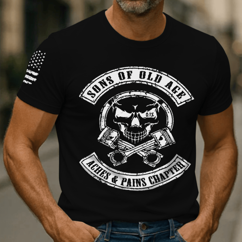USMC Sons Of Old Age Aches And Pain Chapter Black T-Shirt Proud Marine Patriotic Shirt