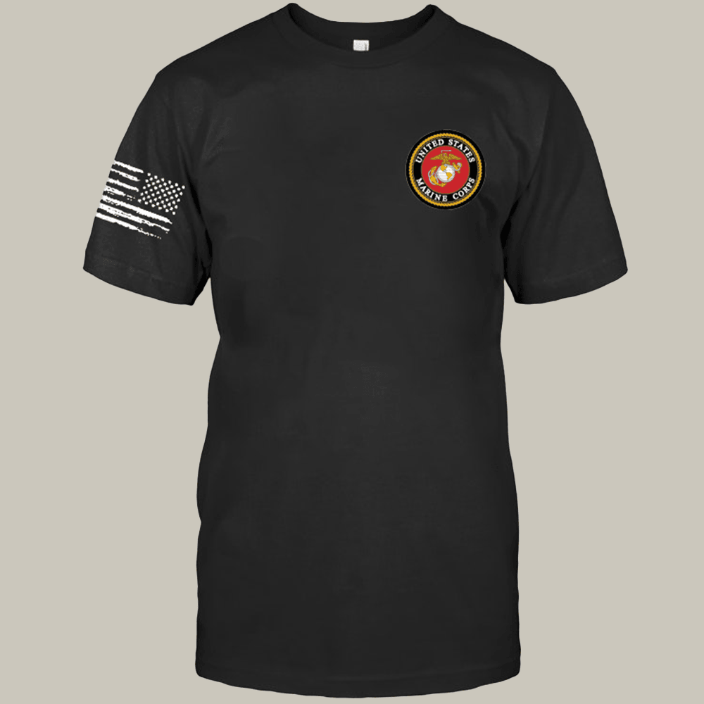 USMC Veteran 250th Anniversary Black T-Shirt American Flag Apparel Gifts For A Marine Mom