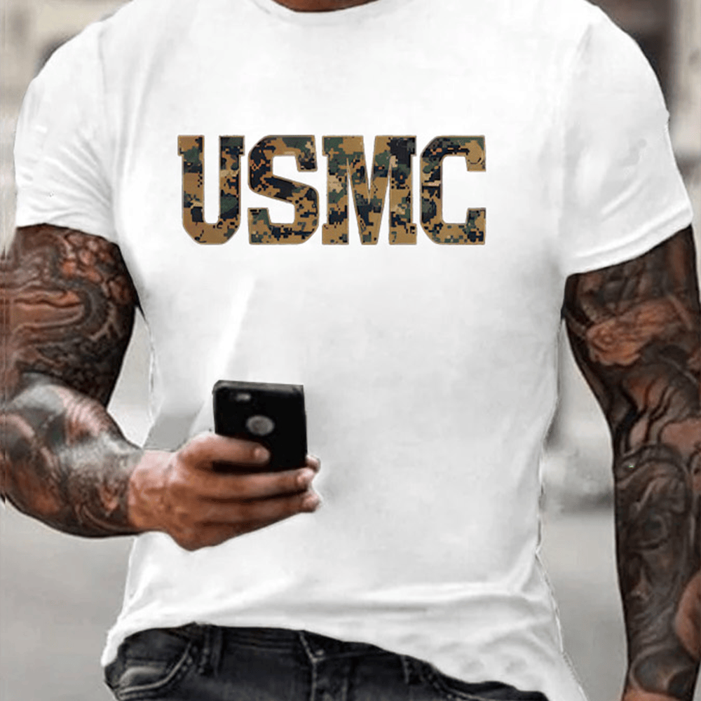 USMC Veteran 250th Anniversary Camo White T-Shirt Usmc Apparel United States Marine Gifts