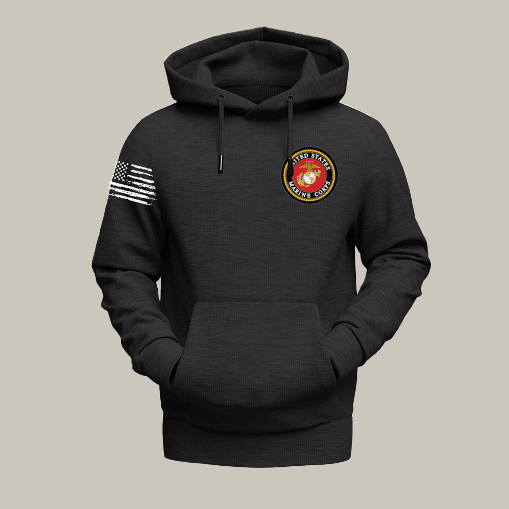 USMC Veteran 250th Anniversary Hoodie American Flag Apparel Marine Corps Gift Ideas