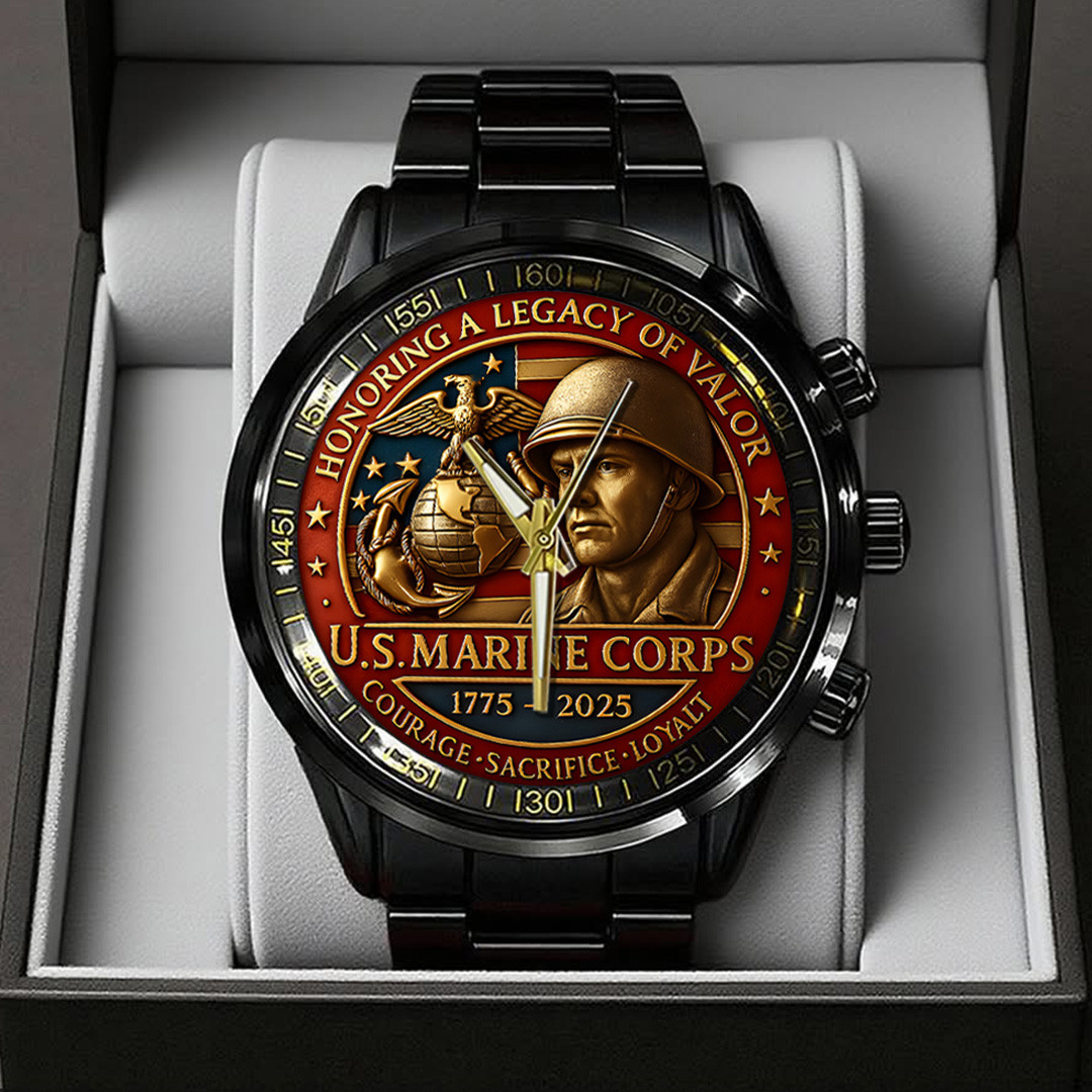 USMC Veteran 250Th Anniversary Watch Courage Loyalty Sacrifice Marines Watch Gifts For Marines