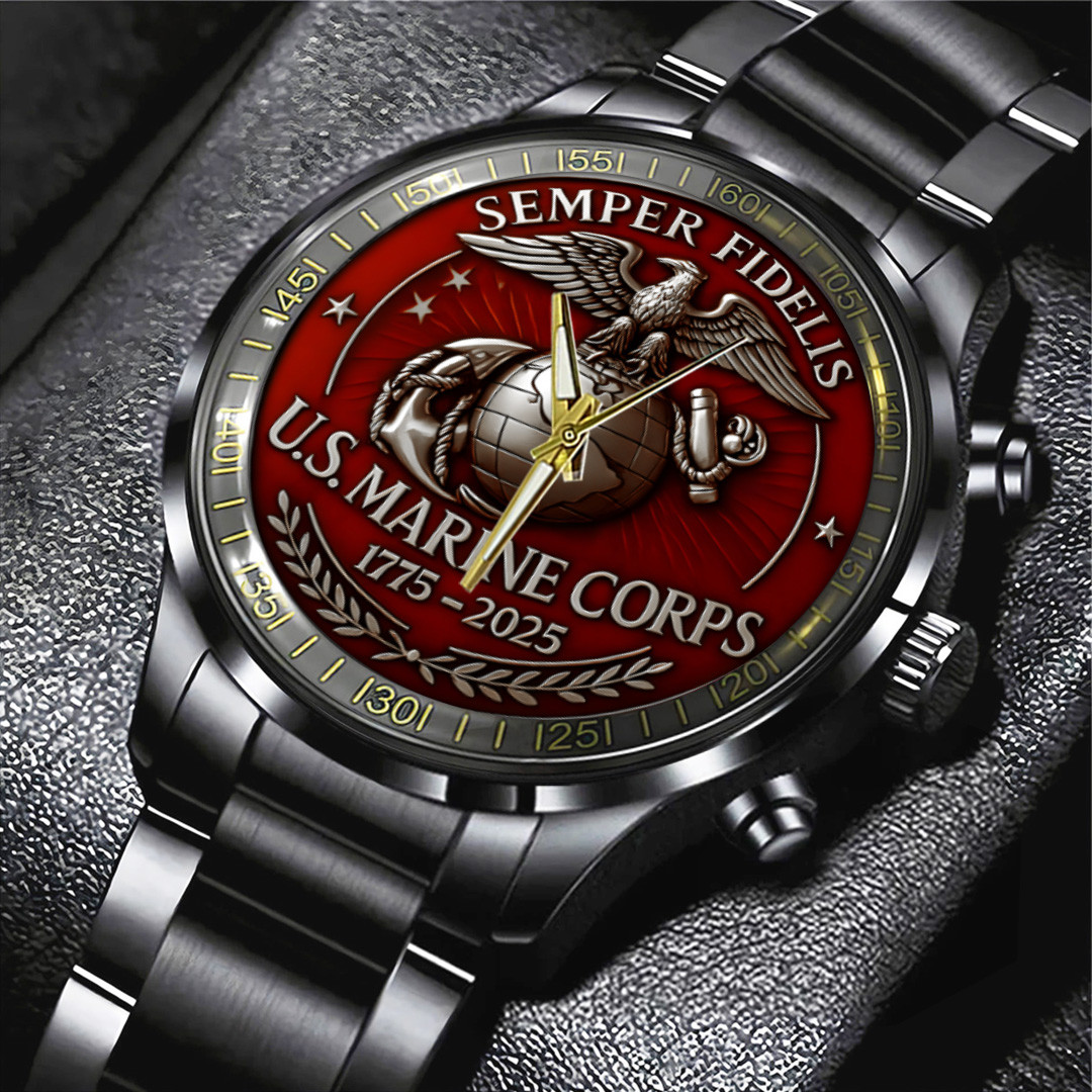 USMC Veteran 250Th Anniversary Watch Semper Fidelis Marines Watch Unique Usmc Gifts