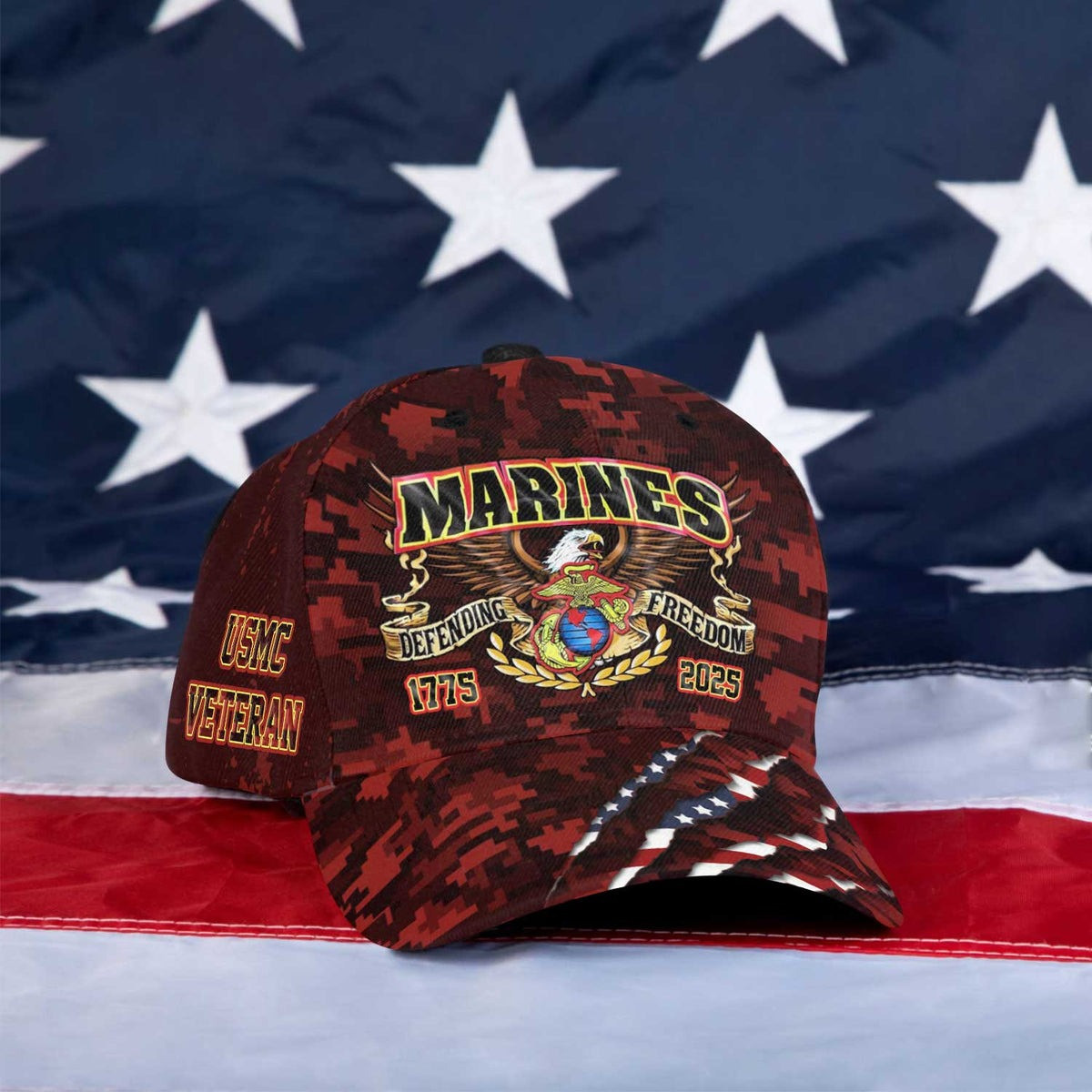 USMC Veteran Hat Marines Defending Freedom 1775 2025 Veteran Cap Gifts For Patriots