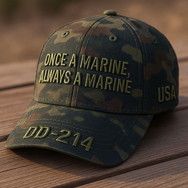 USMC Veteran Hat Once A Marine Always A Marine DD 214 Cap USMC Gift Ideas