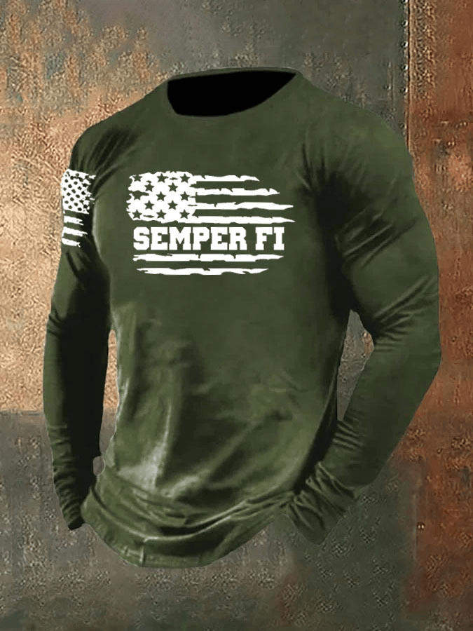 USMC Veteran Long Sleeve Shirt Semper Fi Marine Corps Clothing USMC Gift Ideas