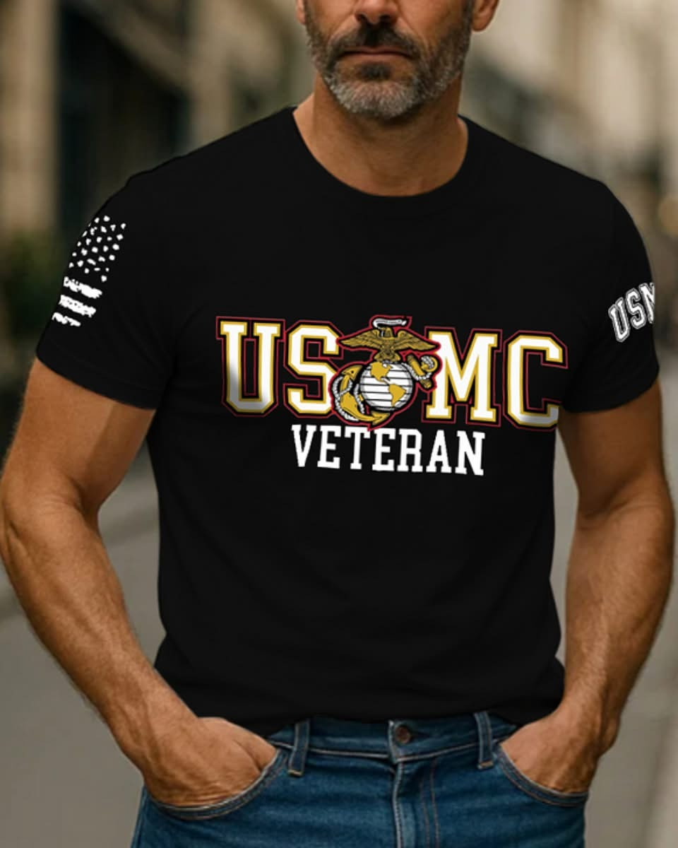 USMC Veteran T-Shirt Pride Military Clothing Good Gifts For Boyfriend