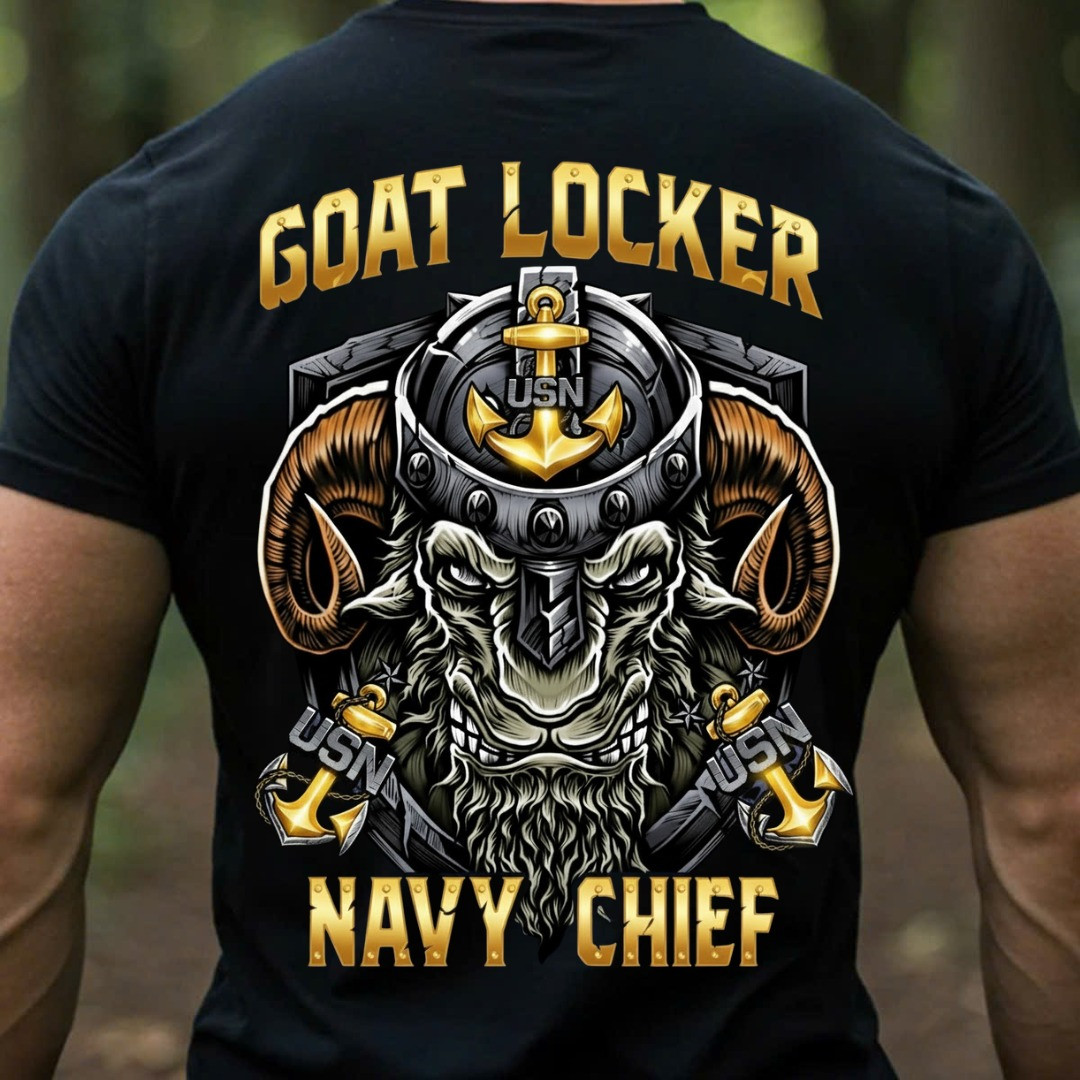 USN Anchor Goat Head Veteran Shirt Goat Locker Navy Chief Clothing Gifts For USN Veterans