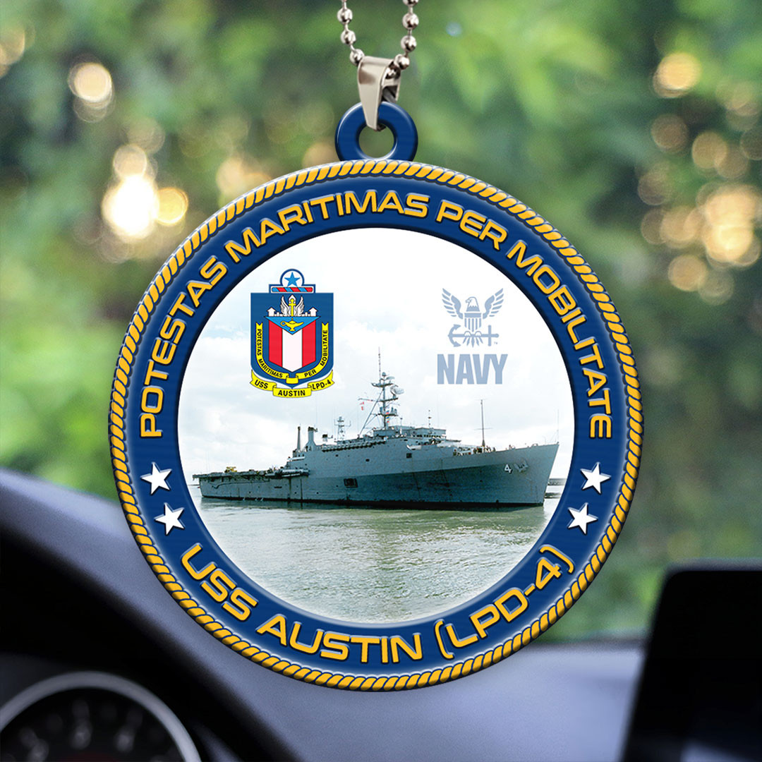 USS Austin LPD 4 Car Ornament Navy Decor Christmas Gifts For Veterans