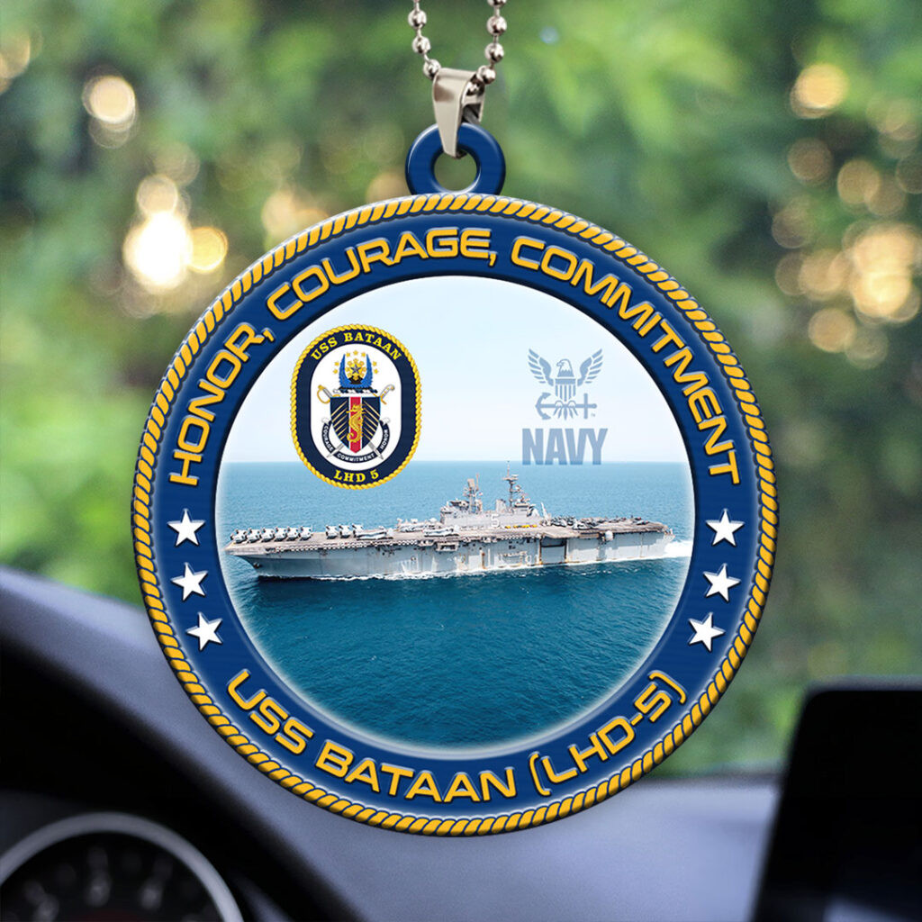 USS Bataan LHD 5 Car Ornament Car Decor Accessories Unique Gifts For Navy Veterans