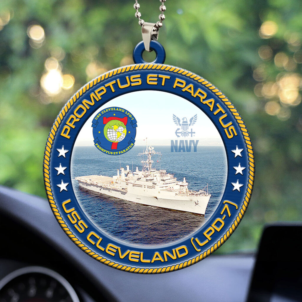 USS Cleveland LPD 7 Car Ornament Car Hanging Decor Best Gifts For Navy Veterans