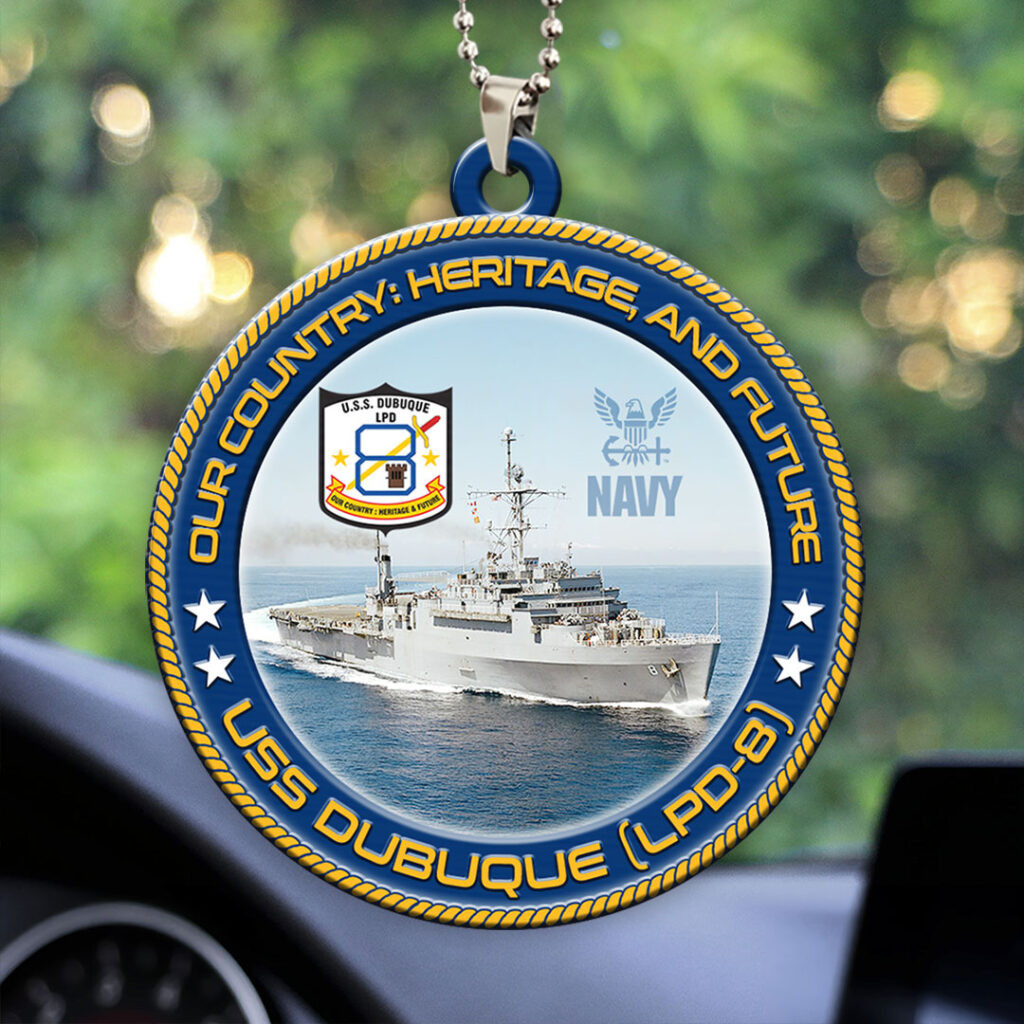 USS Dubuque LPD 8 Car Ornament Car Decor Accessories Gifts For Navy Sailors