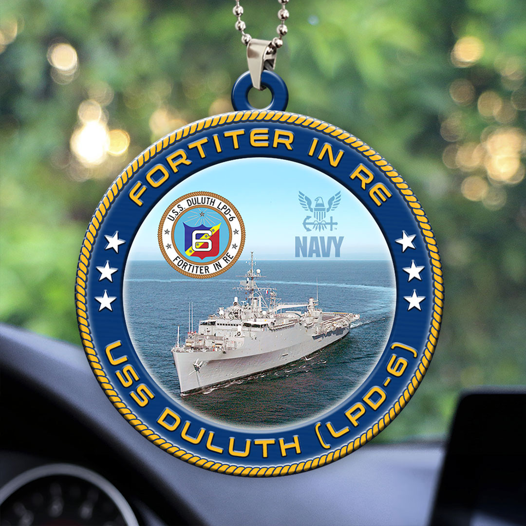 USS Duluth Christmas Car Ornament Navy Inspired Decor Xmas Gifts For Father