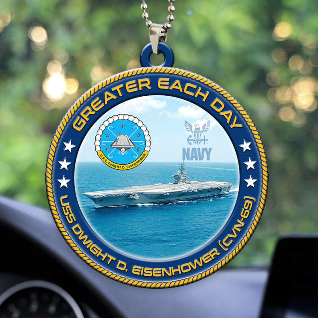 USS Dwight D Eisenhower CVN 69 Car Ornament Car Decor Accessories Navy Veteran Gift Ideas