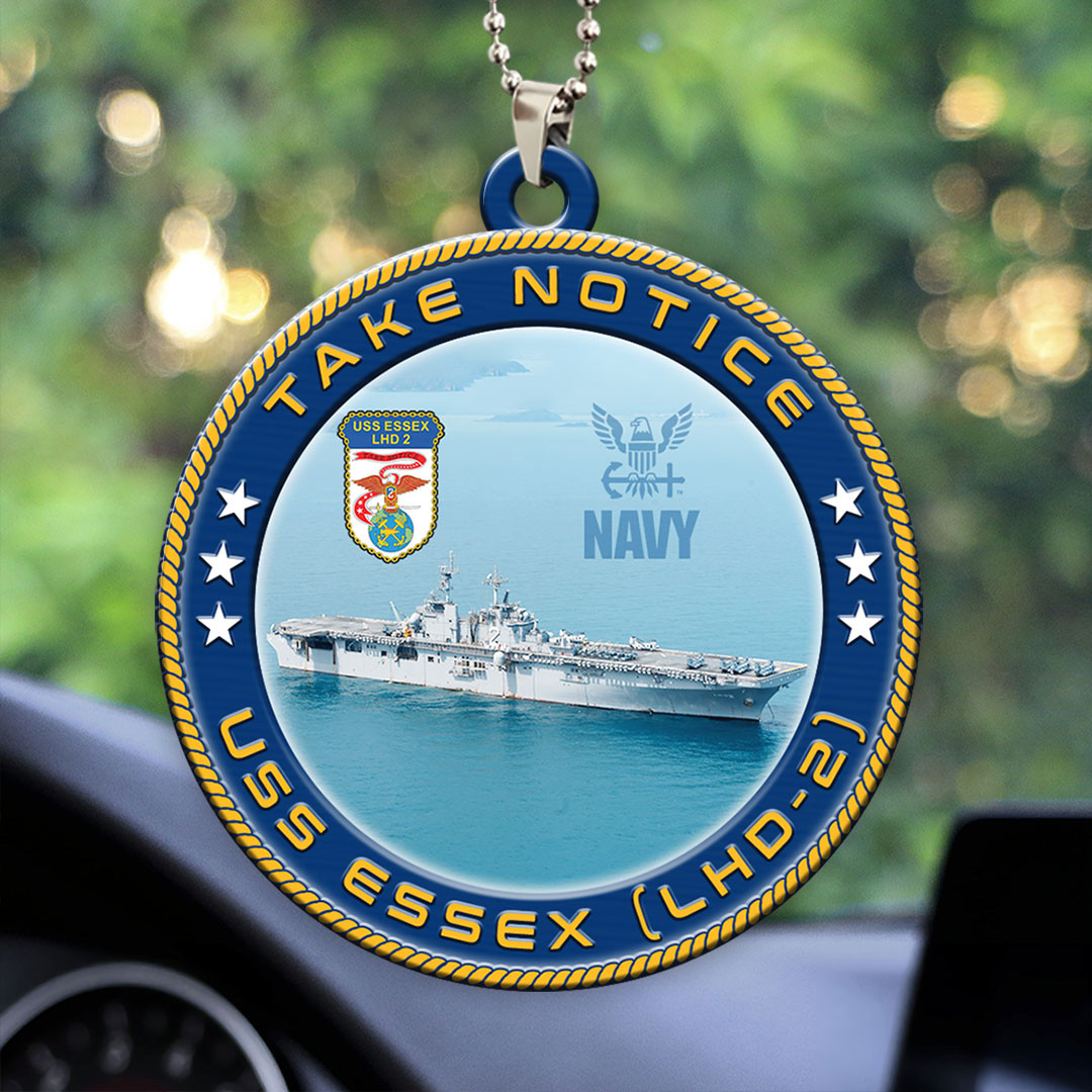 USS Essex LHD 2 Car Ornament US Navy Veterans Christmas Gifts For Navy Veterans