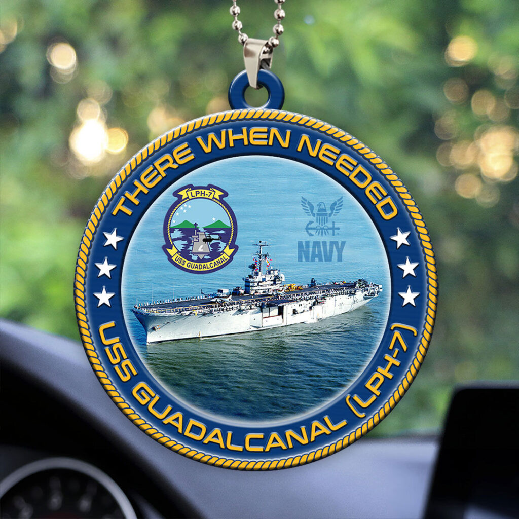 USS Guadalcanal LPH 7 Car Ornament Car Decor Accessories Gifts For Navy Vets