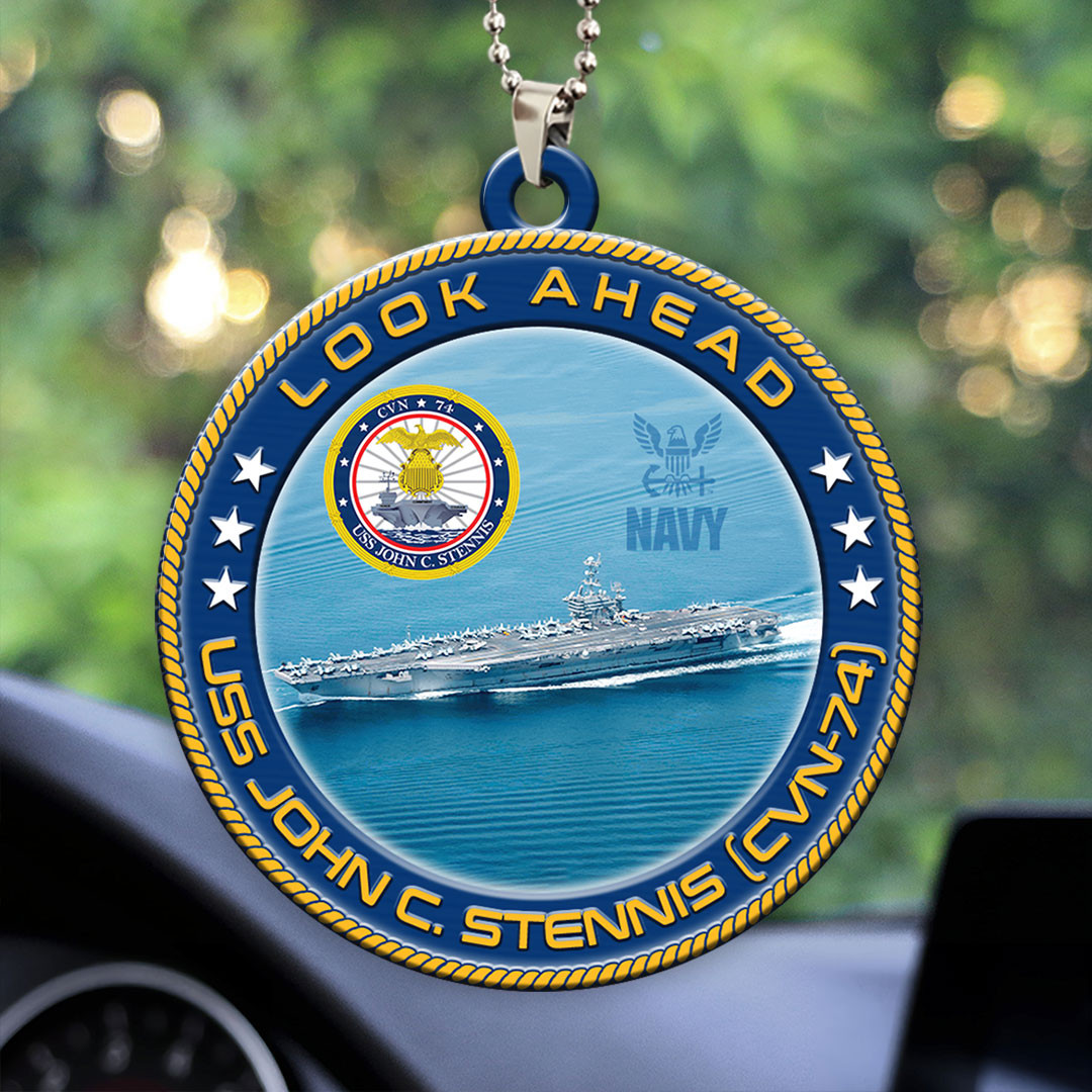USS John C Stennis CVN 74 Car Christmas Ornament Navy Strong Car Decor Gifts For Patriots