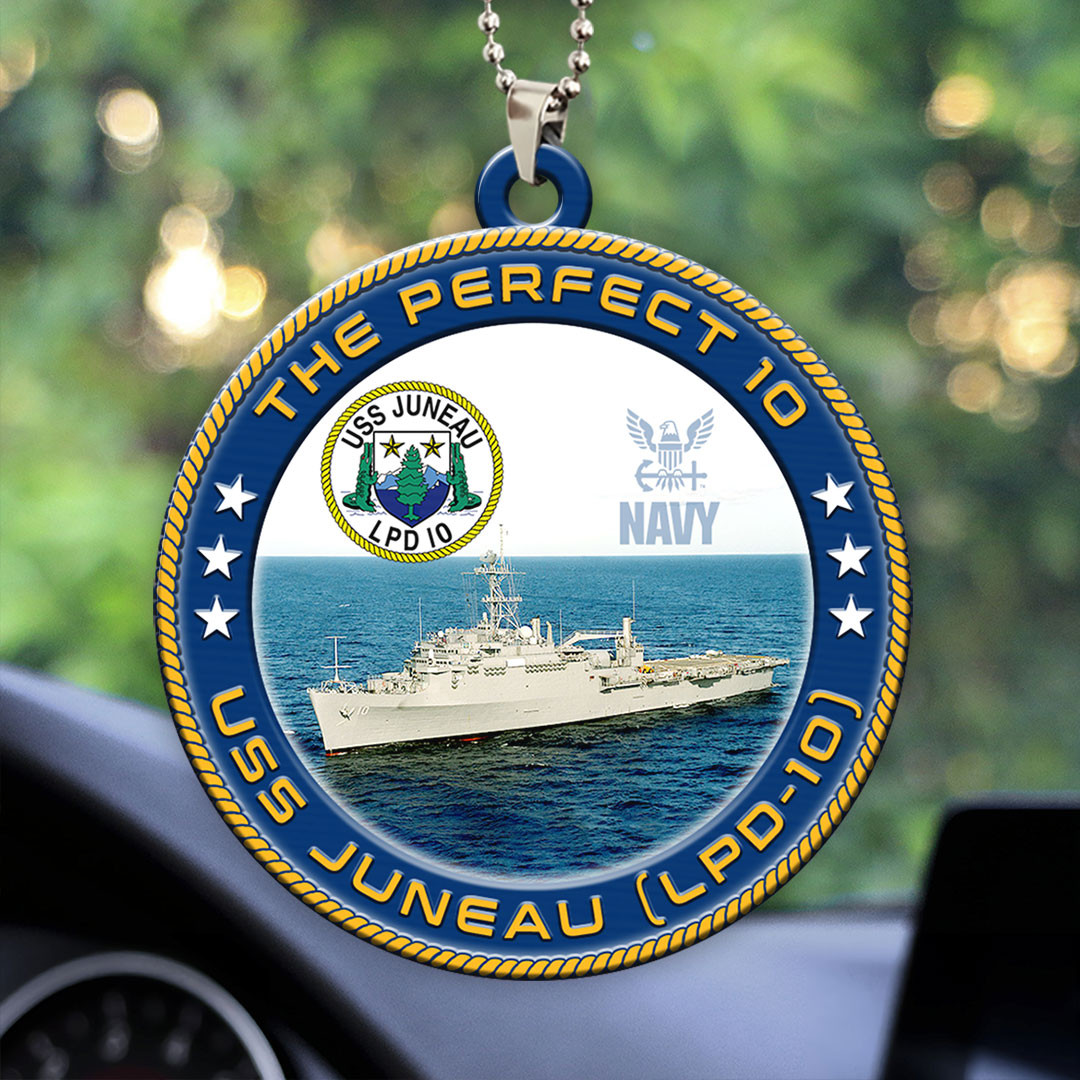 USS Juneau LPD 10 Car Ornament Navy Themed Ornament Christmas Gifts For Drivers