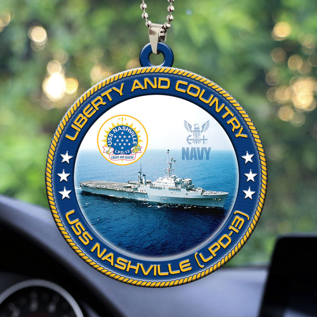 USS Nashville LPD 13 Car Ornament Car Hanging Decor Navy Retirement Gift Ideas