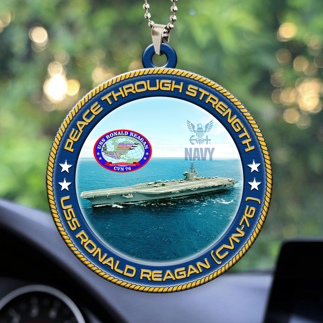 USS Ronald Reagan CVN 76 Car Ornament Navy Veteran Ornament Unique Gifts For Father