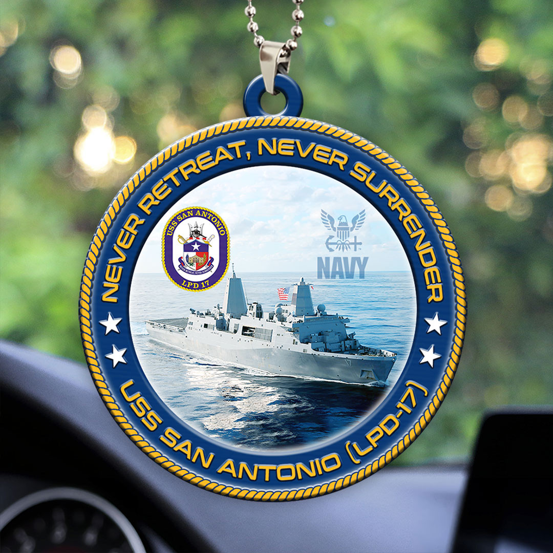 USS San Antonio LPD 17 Car Ornament Proud Navy Christmas Car Decorations