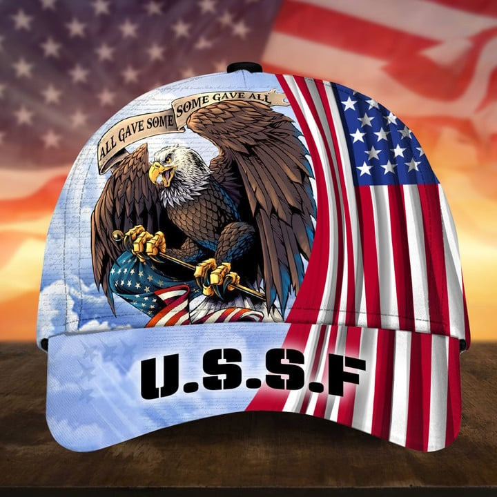 USSF Patriotic Eagle Hat With All Gave Some Some Gave All Cap Military Gift For Veterans