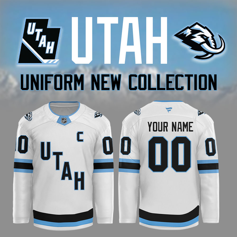 Utah Mammoth Tusks Up Unleashed The Ice Age Returns Custom White Jersey Hockey Father's Day Gifts