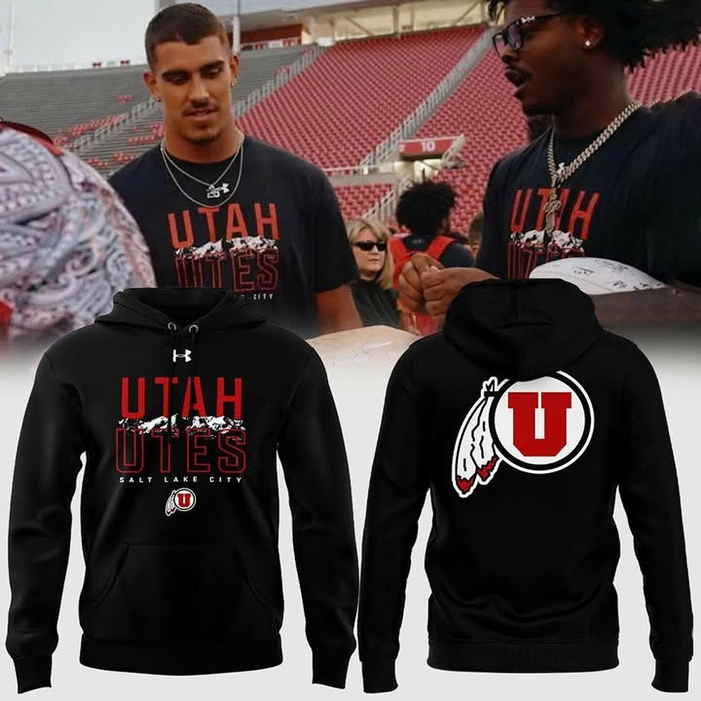 Utah Utes New Salt Lake City Old Logo Hoodie In Black