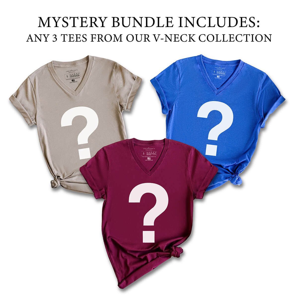 V-Neck Shirt Mystery Bundle (3 Pack) Gift For Women