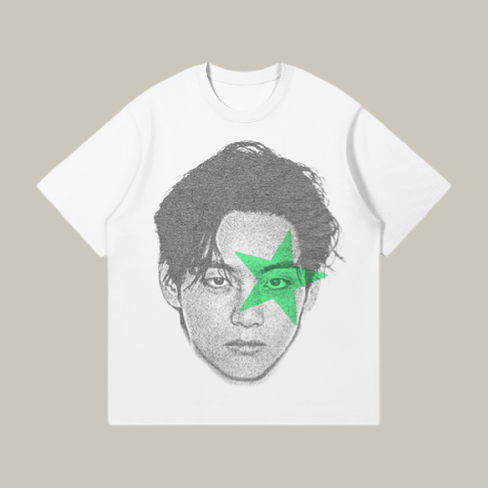V Star Big Head Portrait Graphic T-Shirt BTS 2026 Comeback Shirt Kpop Music Lover Gift Idea